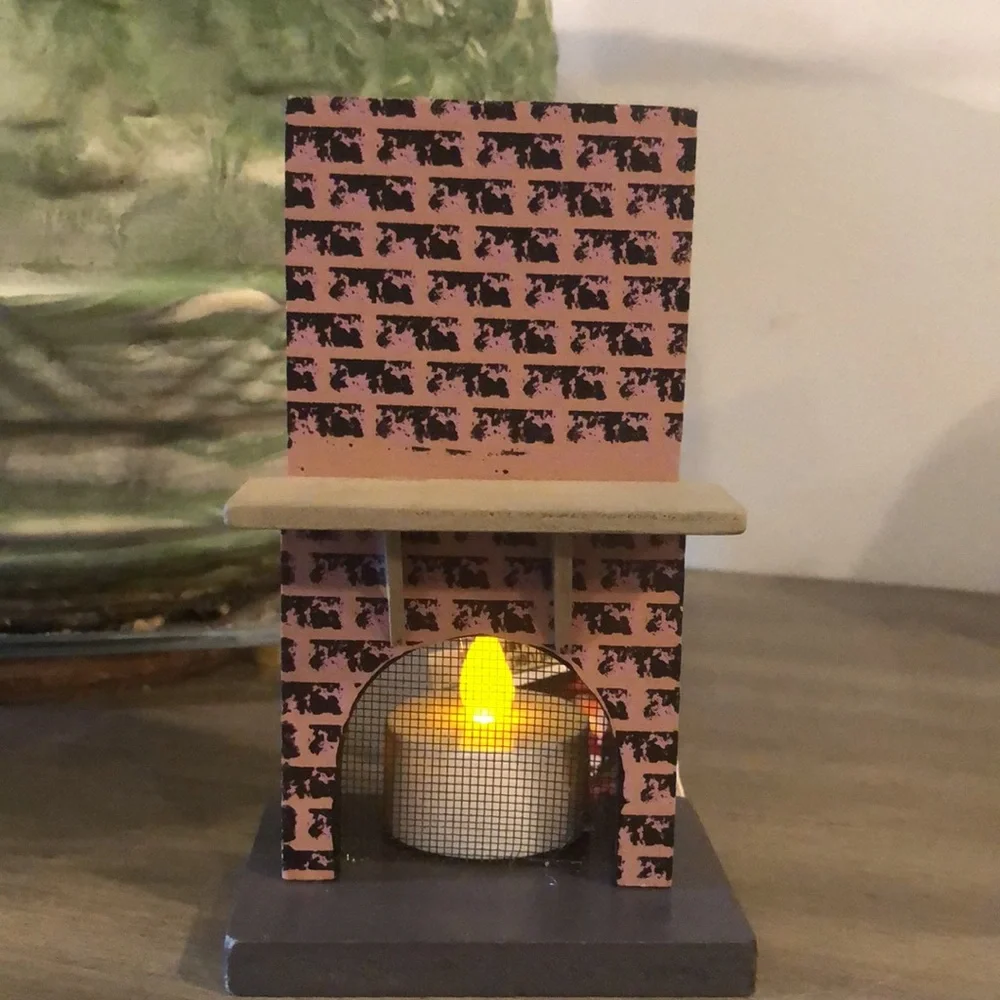 DARICE CRAFTWOOD MINIATURE FIREPLACE, SNOW HOUSE AND LOG HOUSE NIGHT LIGHT